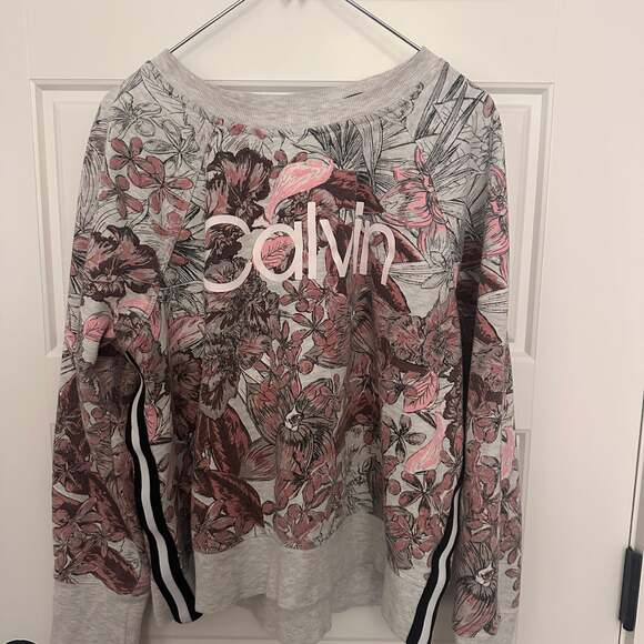 Calvin Klein Performance Floral Sweatshirt Hoodie - Picture 1 of 5